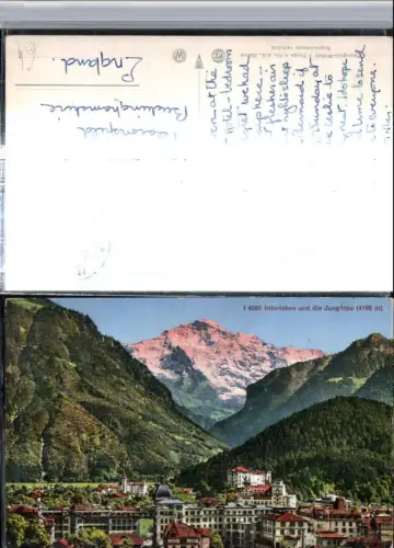 309620,Interlaken Teilansicht m. Jungfrau Bergkulisse Kt Bern