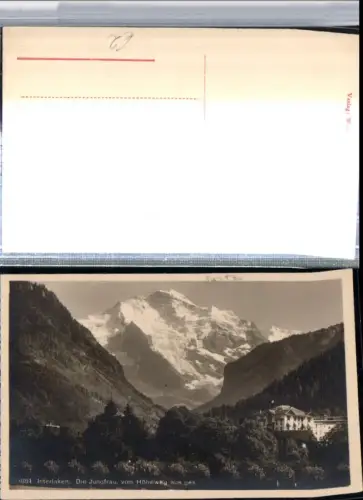 309623,Interlaken Hotel m. Jungfrau vom Höheweg Bergkulisse Kt Bern