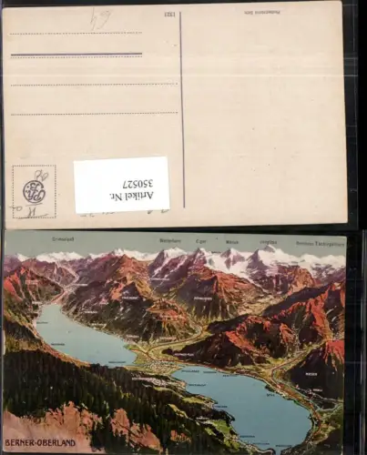 350527,Berner Oberland Seen aus d. Vogelschau Interlaken Brienz Wengen Kt Bern