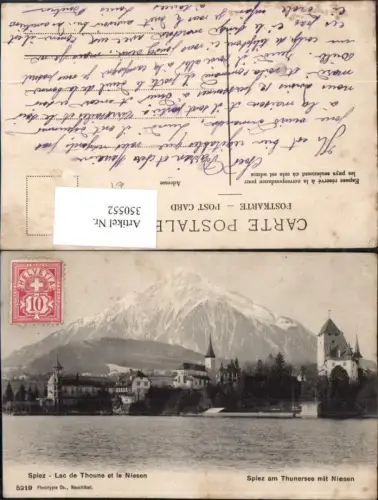 350552,Spiez am Thunersee Teilansicht m. Niesen Bergkulisse Kt Bern