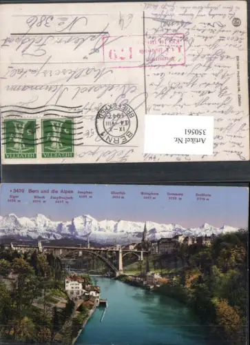 350561,Bern Teilansicht m. Alpen Bergkulisse Brücke