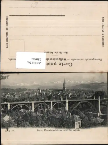 350562,Bern Totale Kornhausbrücke Brücke m. Alpen