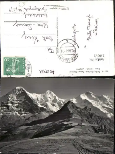 350572,Männlichen Eiger Mönch u. Jungfrau Bergkulisse Kt Bern