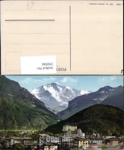 350586,Interlaken Teilansicht m. Jungfrau Bergkulisse Kt Bern