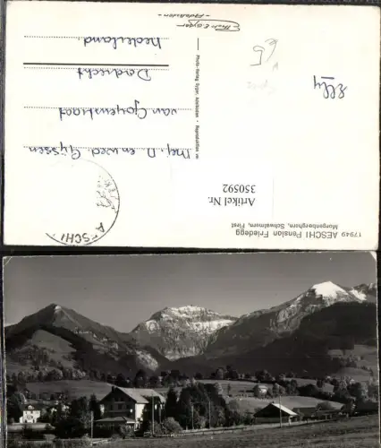 350592,Aeschi Pension Friedegg b. Spiez m. Morgenberghorn Bergkulisse Kt Bern