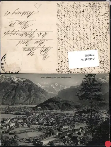 350598,Interlaken u. Unterseen Totale Bergkulisse Kt Bern