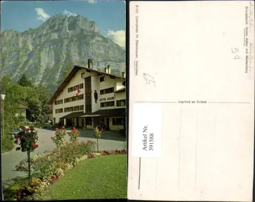 391588,Grindelwald Hotel Adler m. Mettenberg Bergkulisse Kt Bern
