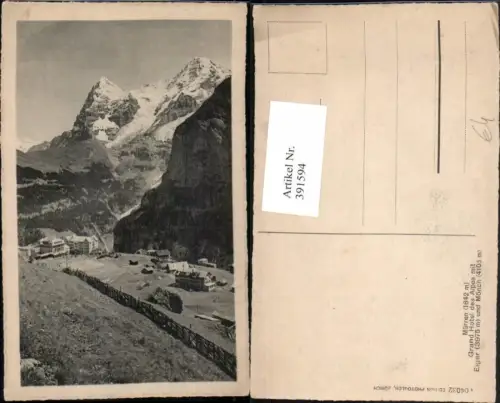 391594,Mürren Grand Hotel des Alpes m. Eiger u. Mönch Bergkulisse Kt Bern