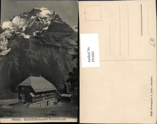 391602,Mürren Bahnhof Restaurant Allmendhubel Bergkulisse Kt Bern