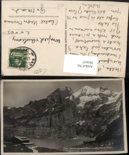 391657,Oeschinensee See u. Blümlisalp Bergkulisse Kt Bern