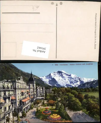 391662,Interlaken Hotels Viktoria und Jungfrau Bergkulisse Kt Bern