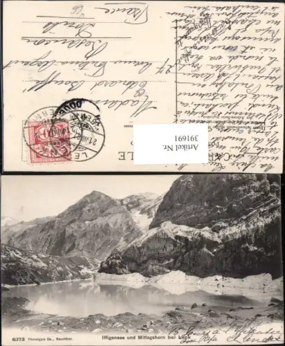 391691,Iffigensee See u. Mittagshorn b. Lenk Bergkulisse Kt Bern
