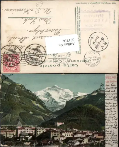 391716,Interlaken Teilansicht m. Jungfrau Bergkulisse Kt Bern