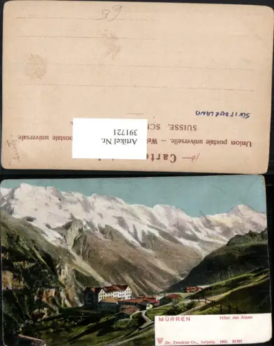 391721,Mürren Hotel des Alpes Bergkulisse pub Trenkler Co 22927 Kt Bern