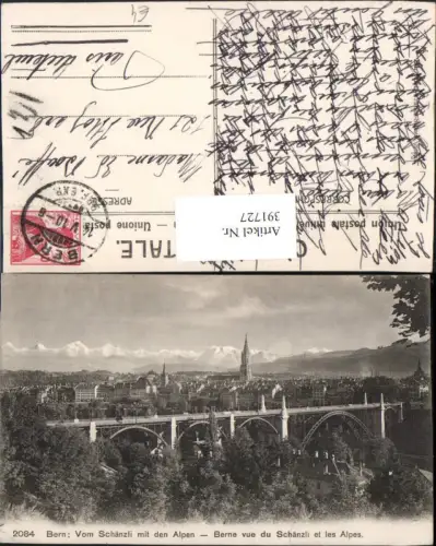 391727,Bern Berne Totale Brücke vom Schänzli m. Alpen Bergkulisse