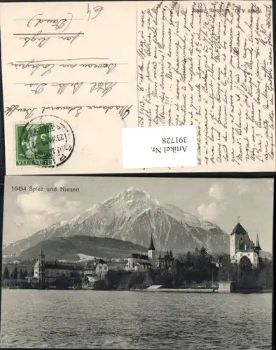 391728,Spiez Teilansicht Schloss m. Niesen Bergkulisse Kt Bern