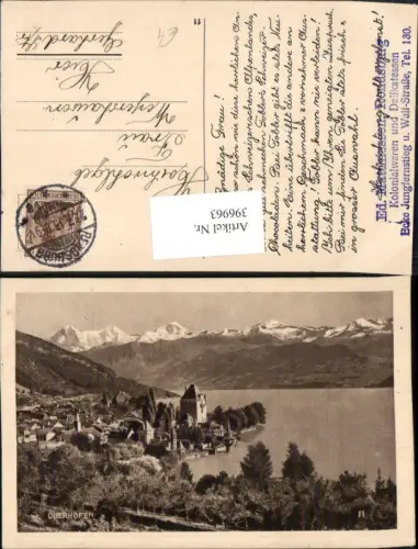 396963,Oberhofen Teilansicht m. Schloss Bergkulisse Kt Bern