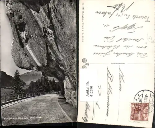 412590,Brünigstrasse Blick geg. Brienzersee b. Brienz Straße Kt Bern
