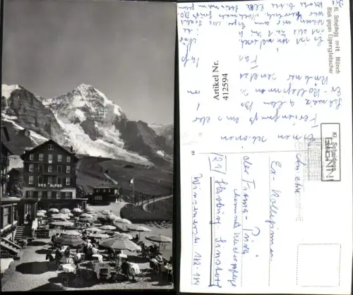 412594,Kleine Scheidegg m. Mönch geg. Eigergletscher Bergkulisse Kt Bern
