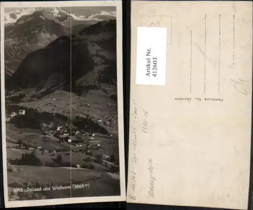 412603,Gstaad Totale u. Wildhorn Bergkulisse Kt Bern