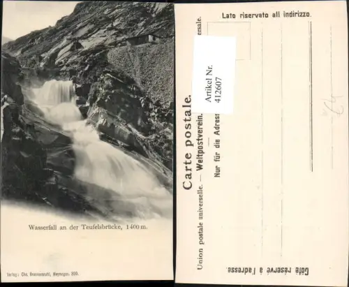 412607,Wasserfall an d. Teufelsbrücke Kt Bern