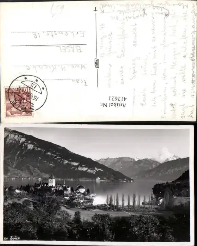 412621,Spiez Teilansicht See Bergkulisse Kt Bern