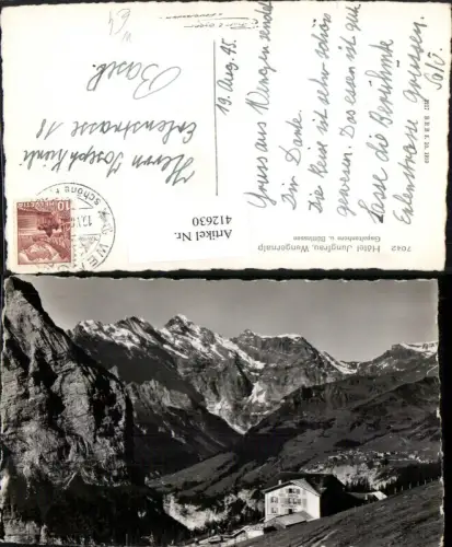 412630,Hotel Jungfrau Wengernalp Gspaltenhorn u. Büttlassen Bergkulisse Kt Bern
