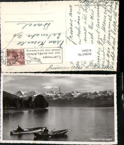 412641,Thunersee See Fischer Boote m. Alpen Bergkulisse Kt Bern