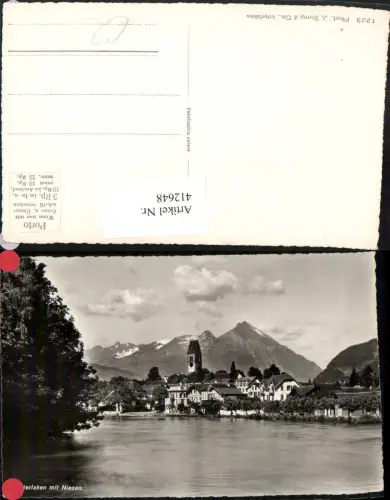 412648,Interlaken Teilansicht m. Niesen Bergkulisse Kt Bern