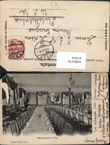412654,Thun Offiziers Kantine Innenansicht Kt Bern