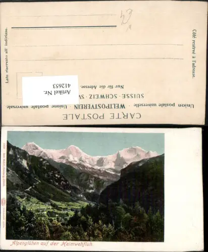 412653,Alpenglühen auf der Heimwehfluh Bergkulisse Kt Bern