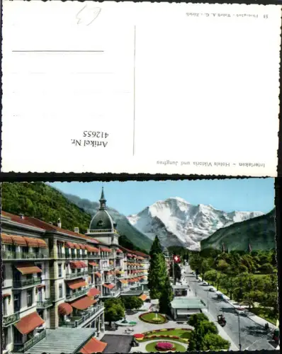 412655,Interlaken Hotels Viktoria u. Jungfrau Bergkulisse Kt Bern