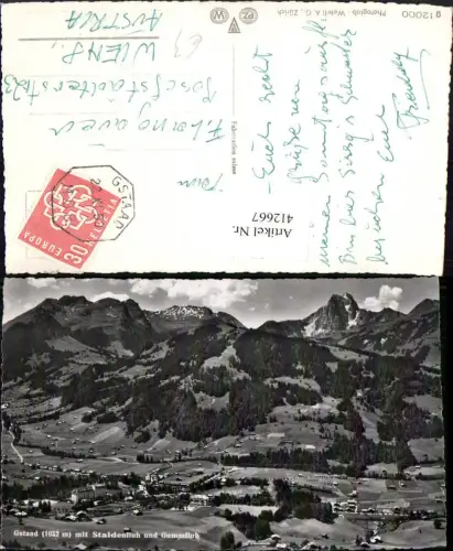412667,Gstaad Totale m. Staldenfluh u. Gummfluh Bergkulisse Kt Bern