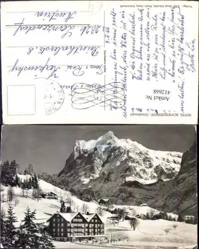 412668,Grindelwald Hotel Schweizerhof Bergkulisse Winterbild Kt Bern