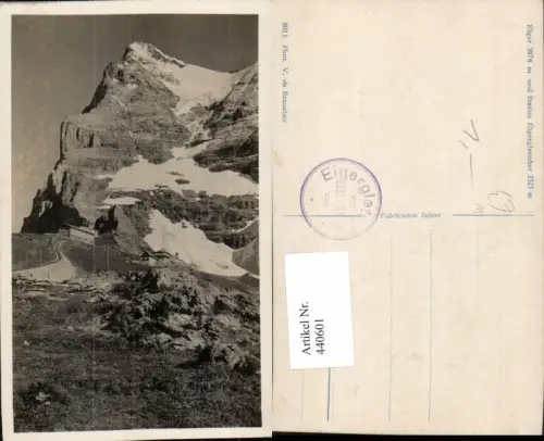 440601,Eiger u. Station Eigergletscher Bergkulisse Kt Bern