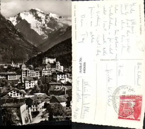 440606,Interlaken Teilansicht m. Jungfrau Bergkulisse Kt Bern