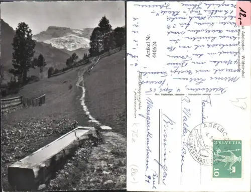 440624,Adelboden Wildstrubel Brunnen Bergkulisse Kt Bern