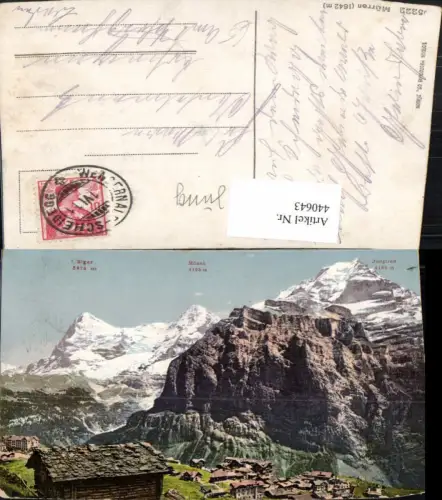 440643,Mürren Totale m. Eiger Mönch Jungfrau Bergkulisse Kt Bern