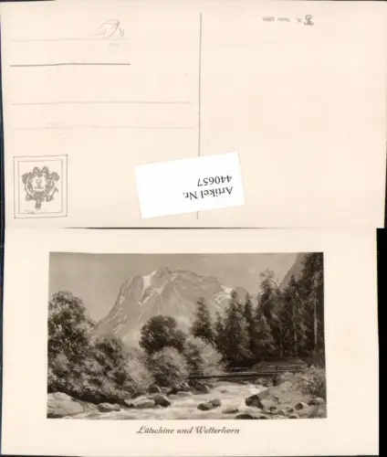 440657,Künstler AK Splitgerber Lütschine u. Wetterhorn Bergkulisse Kt Bern
