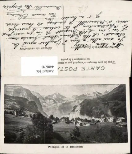 440670,Wengen Totale m. Breithorn Bergkulisse Kt Bern