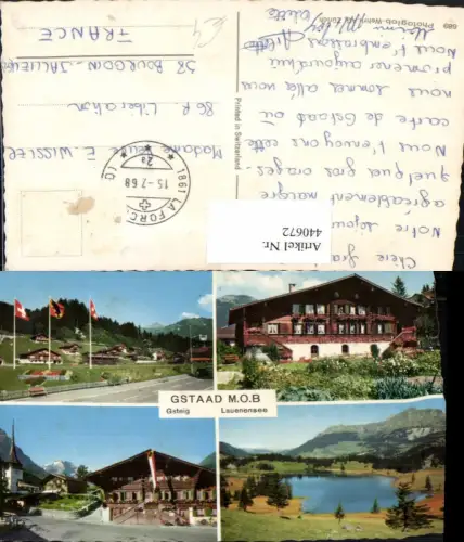 440672,Gstaad Gsteig Lauenensee See Kirche Mehrbildkarte Kt Bern
