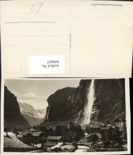 440687,Lauterbrunnen Teilansicht Wasserfall Bergkulisse Kt Bern