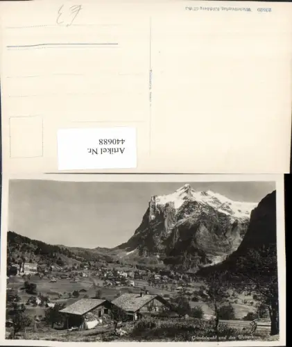 440688,Grindelwald Totale m. Wetterhorn Bergkulisse Kt Bern