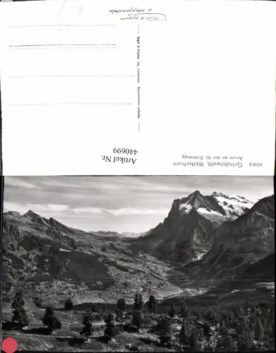 440699,Grindelwald Wetterhorn Arven Bergkulisse Kt Bern