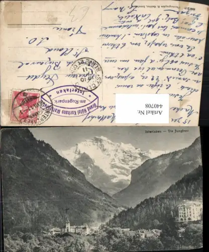 440708,Interlaken Teilansicht m. Jungfrau Bergkulisse Kt Bern
