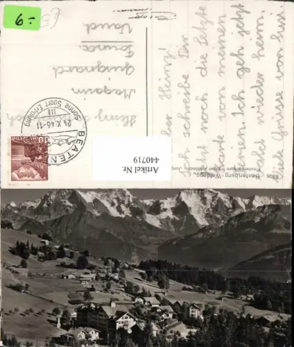 440719,Beatenberg Waldegg Totale m. Finsteraarhorn Bergkulisse Kt Bern