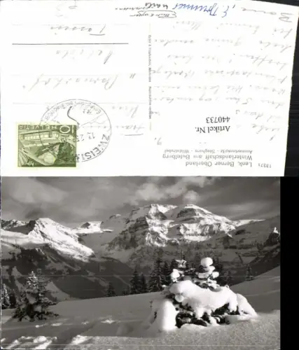 440733,Lenk Winterlandschaft am Betelberg Bergkulisse Kt Bern