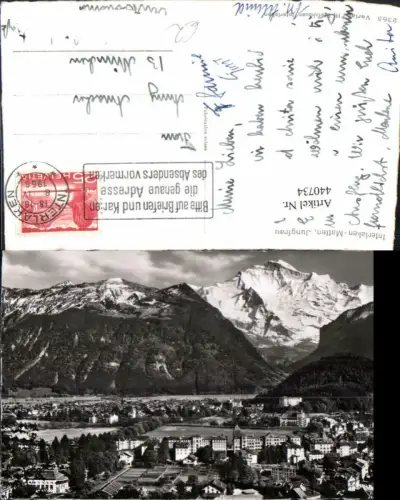 440734,Interlaken Matten Totale m. Jungfrau Bergkulisse Kt Bern