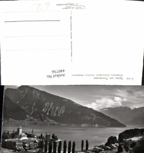 440736,Spiez am Thunersee Teilansicht m. Niederhorn Bergkulisse Kt Bern
