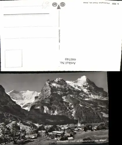 440740,Grindelwald Totale m. Fiescherhörner Bergkulisse Kt Bern